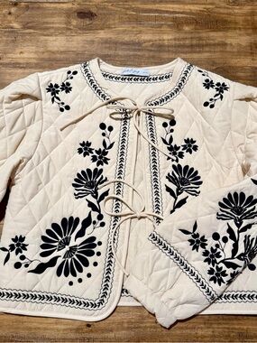 Petal & Pup Vako Floral Quilted Embroidered Boho Jacket -  NWT
